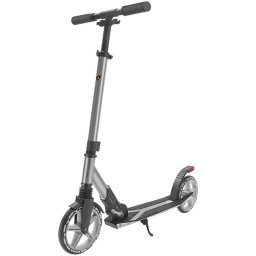 Trotineta pentru adolescenti pliabila, Lamborghini KicknRoll L2-200, cu suspensie, cu cric si cu lumina de frana pe spate, 8+ ani, suport maxim 100 kg, Gri