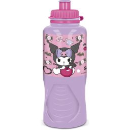 Sticla de apa pentru copii, STOR licenta Kuromi, 430 ml, din plastic, design sport, ergonomic, roz