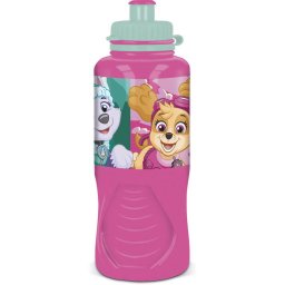 Sticla de apa pentru copii, STOR licenta Patrula Catelusilor, Girl Superpowers, 430 ml, din plastic, design sport, ergonomic, roz