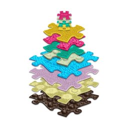 Set covorase ortopedice senzoriale Muffik Tactile Memory Game, joc tactil pentru stimularea memoriei, echilibrului si coordonarii, 12 piese, multiple dimensiuni, 3+ ani,Multicolor