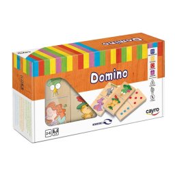 Joc Cayro - Domino XL din lemn, reversibil, cu Ilustratii