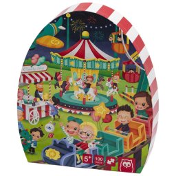 Puzzle Educativ urekaKids- 100 Piese - Parcul de Distracie, Varsta 5+ ani, Multicolor
