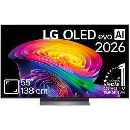 Televizor LG OLED Evo 55C6ELB, 138 cm, Smart, 4k Ultra HD, 165 Hz, Clasa E (Model 2026)