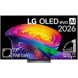 Televizor LG OLED Evo 77C6ELB, 194 cm, Smart, 4k Ultra HD, 165 Hz, Clasa E (Model 2026)