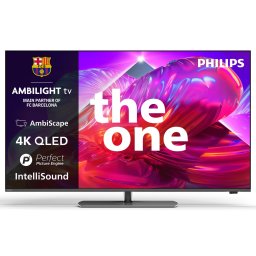Televizor Philips AMBILIGHT tv QLED 43PQS9011, 108 cm, Smart TV, 4K Ultra HD, 144Hz, Clasa F (Model 2026), Gri inchis