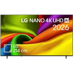 Televizor LG LED 85NU850B3LA, 214 cm, Smart, 4K Ultra HD, Clasa E (Model 2026), Negru