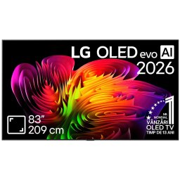 Televizor LG OLED Evo Wallpaper 83W69LA, 209 cm, Smart, 4k Ultra HD, 165 Hz, Clasa F (Model 2026), Argintiu