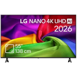 Televizor LG LED 55NU800B3LA, 138 cm, Smart, 4K Ultra HD, Clasa F (Model 2026), Negru