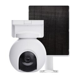 Kit Camera de supraveghere cu panou solar EZVIZ HB8, 8MP, 4MM, 4K, PTZ, Baterie de 10400 mAh, Wireless, Vedere Color Nocturna, Detectare Persoana/Autovehicul/Animal, Audio Bidirectional, Alb