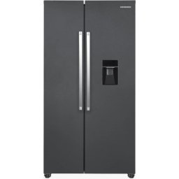 Frigider Side By Side Heinner HSBS-HM529NFINVDGWDE++, 529 L, Clasa E, Full No Frost, Inverter, Dozator apa, Control electronic, 177 cm, Antracit