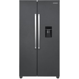 Frigider Side By Side Heinner HSBS-HM439NFINVDGWDE++, 439 L, Clasa E, Full No Frost, Inverter, Dozator apa, Control electronic, 177 cm, Antracit
