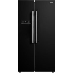 Frigider Side By Side Heinner HSBS-M548NFINVBKE++, 548 L, Clasa E, Full No Frost, Inverter, Control electronic, 176 cm, Negru