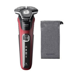 Aparat de ras electric Philips Series 5000 S5883/10, Umed & Uscat, cu trimmer pop-up, Red