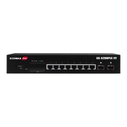 Switch Edimax GS-5208PLG network switch Gigabit Ethernet (10/100/1000) Power over Ethernet (PoE) 1U Black