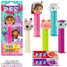 Bomboane PEZ cu dispenser Gabby’s Dollhouse, blister 1 dispenser + 2 rezerve, 17g