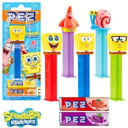 Dispenser PEZ SpongeBob cu 2 rezerve de bomboane, 17 g