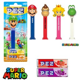 Dispenser PEZ Nintendo Super Mario cu 2 rezerve de bomboane, 17 g