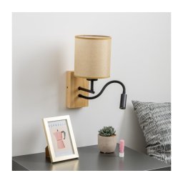Lampă LED de perete BRILAGI NUBILA WOOD 1xE27/25W/230V + LED/3W stejar/maro deschis