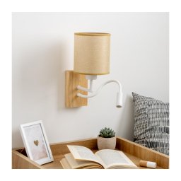 Lampă LED de perete BRILAGI NUBILA WOOD 1xE27/25W/230V + LED/3W stejar/maro deschis