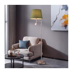 BRILAGI - Lampadar LED CERIA 1xE27/60W/230V + LED/2,1W crom mat/verde