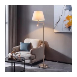 BRILAGI - Lampadar LED CERIA 1xE27/60W/230V + LED/2,1W crom mat/alb