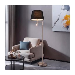 BRILAGI - Lampadar LED CERIA 1xE27/60W/230V + LED/2,1W crom mat/negru