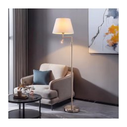 BRILAGI - Lampadar LED CERIA 1xE27/60W/230V + LED/2,1W crom mat/alb