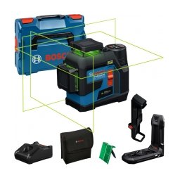 Bosch - GLL 12V-100-33 CG - Nivela laser cu linii, 30 m, +/-0.3 mm/m, 3 linii laser, fascicul verde, proiectie 360 grade, suport perete, valiza speciala