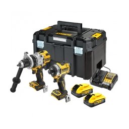 Dewalt - DCD1007N + DCF860N - Masina de gaurit si insurubat cu percutie, 169 Nm + Masina de insurubat cu impact, 282 Nm + Set 2 acumulatori si incarcator, Li-Ion, 18 V, 5 Ah + Valiza speciala