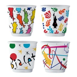 Vesela pentru masa si tacamuri Set 4 cesti espresso din portelan, 60ml, Multicolor