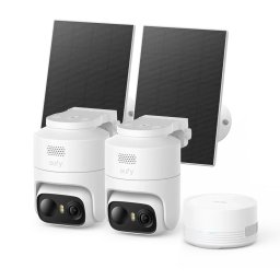 Camera de supraveghere Kit supraveghere video eufy C37 HomeBase Mini + 2 camere 2K Smart CCTV Pan & Tilt cu panou solar inclus