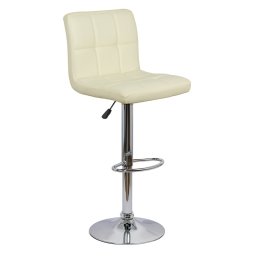 Scaun bar, înălțime reglabilă, rotativ, suport picioare, piele sintetică, crem, ABS 191
