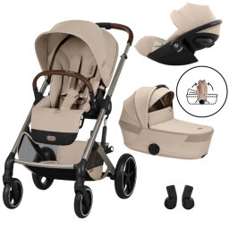 Carucior Balios S Lux Cybex 3 in 1 TPE, cu landou pliabil Almond Beige, 2026