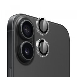 Folie de protectie Camera Spate Blueo Metal Frame pentru Apple iPhone 16 Plus / 16, Sticla Securizata, Transparenta