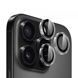 Folie de protectie Camera Spate Blueo Metal Frame pentru Apple iPhone 16 Pro Max / 16 Pro, Sticla Securizata, Transparenta