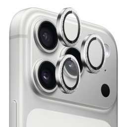 Folie de protectie Camera Spate Blueo Glitter Diamond Metal Frame pentru Apple iPhone 18 Pro Max / 17 Pro Max / 18 Pro / 17 Pro, Sticla Securizata, Ar