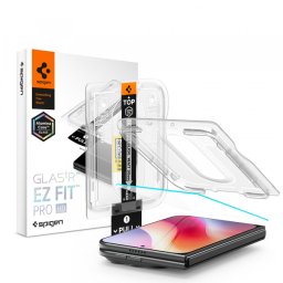 Folie de protectie Ecran Exterior Spigen GlastR EZ FIT Pro HD pentru Apple iPhone Duo, Sticla Securizata, Full Glue AGL12014