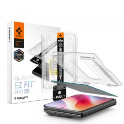 Folie de protectie Ecran Exterior Privacy Spigen GlastR EZ FIT Pro HD pentru Apple iPhone Duo, Sticla Securizata, Full Glue AGL12016