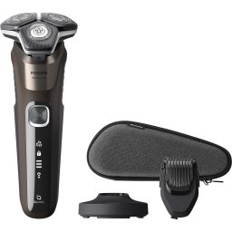 Aparat de ras PHILIPS Shaver Series 5000 S5886/38, acumulator, autonomie 60 min, SkinIQ, Brown