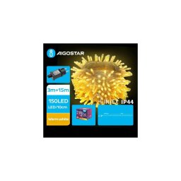 Aigostar - LED Ghirlandă de Crăciun pentru exterior 150xLED/8 funcții 18m IP44 alb cald