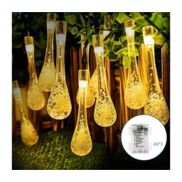 Aigostar -LED Ghirlandă luminoasă decorativă de exterior 50xLED/8 funcții 3xAA 5,3m IP44 alb cald