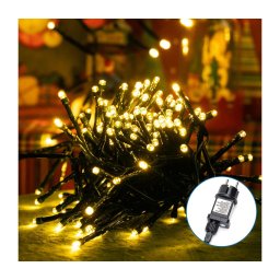 Aigostar - Instalație luminoasă LED de exterior pentru Crăciun, 600 LED, 8 funcții, 18 m, IP44, alb cald