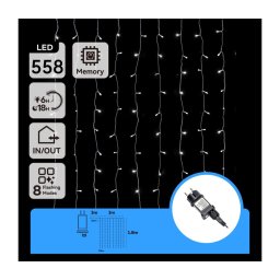 Aigostar - LED Ghirlandă de Crăciun pentru exterior 558xLED/6W/230V 3x1,8m IP44 alb rece