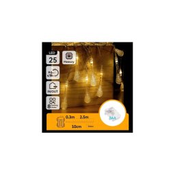 Aigostar - ghirlandă luminoasă LED de exterior pentru Crăciun 25xLED/8 funcții 3xAA 2,5m IP44 alb cald picături