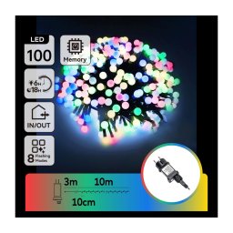 Aigostar - Ghirlandă decorativă de exterior LED RGBY 100xLED/3,6W/230V/8 funcții 10m IP44