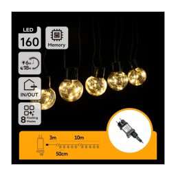 Aigostar - Ghirlandă LED decorativă pentru exterior 160xLED/3,6W/230V 10m IP44 alb cald