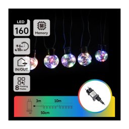 Aigostar - LED RGBY ghirlandă decorativă pentru exterior 160xLED/3,6W/230V 10m IP44