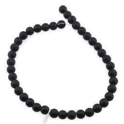 Sirag onix negru sfere mate 10mm, 38cm