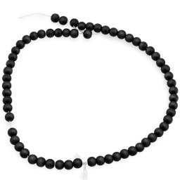 Sirag onix negru sfere mate 6mm, 38cm