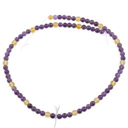 Sirag Ametist si Citrin sfere 4mm, 37cm